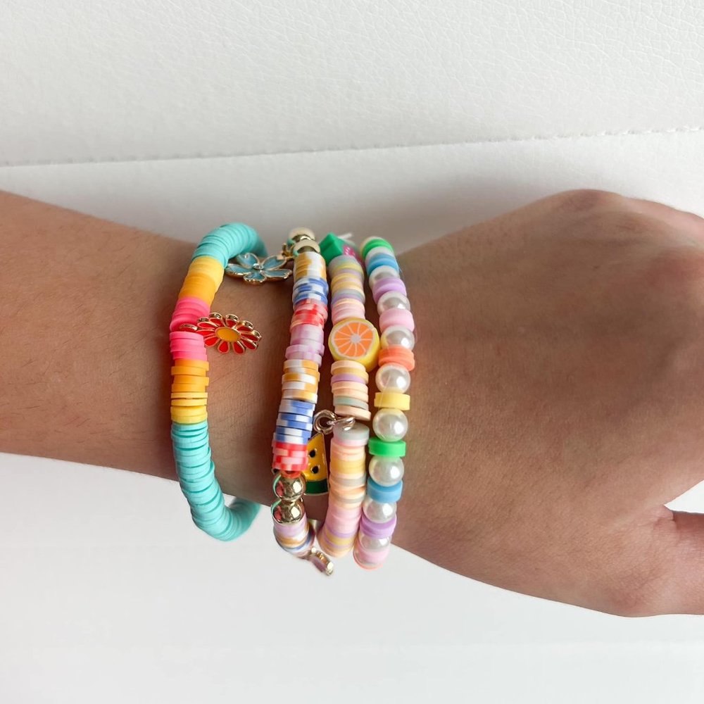 Set of 4 Summer Boho Beaded Bracelets